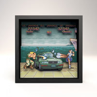 Pixel Frames 9x9 Shadow Box Art: Street Fighter II - Car Scene