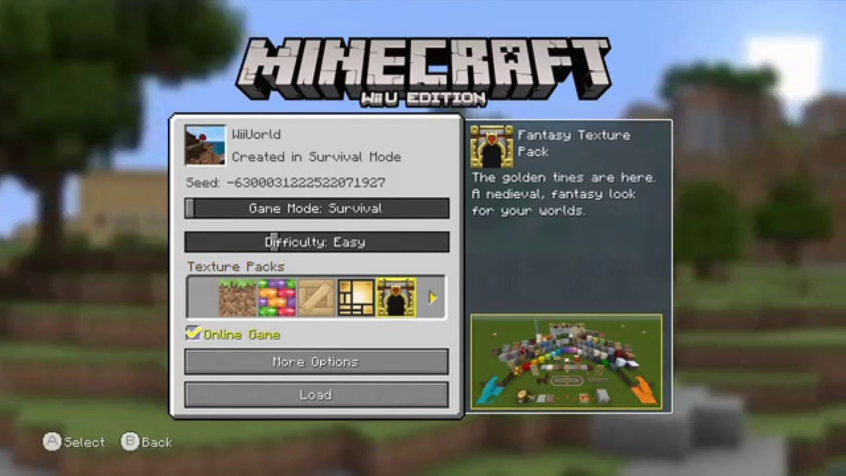 minecraft for the wii