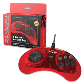 Retro-Bit SEGA Genesis 6-button Arcade Pad Wired (Original) [Crimson Red]