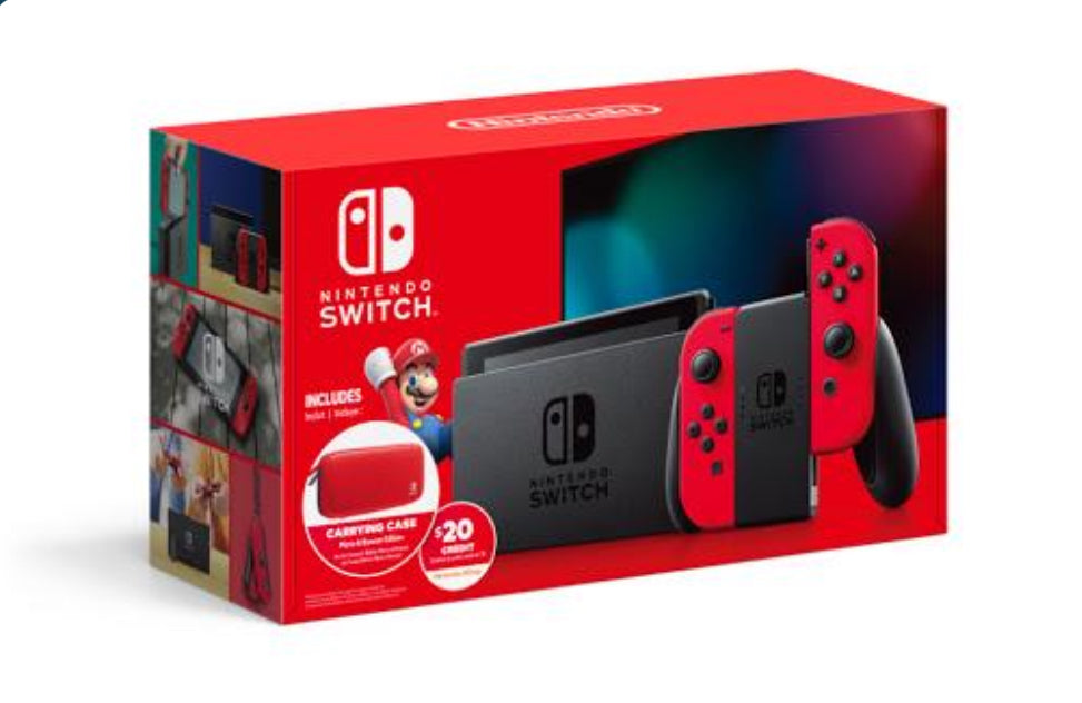 Nintendo Switch Console w/ Mario Red Joy-Cons (V2)| Gamer Life