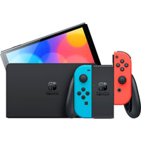 Nintendo Switch OLED Console w/ Neon Blue & Neon Red Joy-Con