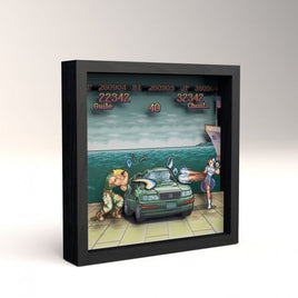 Pixel Frames 9x9 Shadow Box Art: Street Fighter II - Car Scene