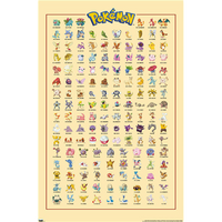 Pokémon: Kanto Grid Rolled Poster [22.375" x 34"]